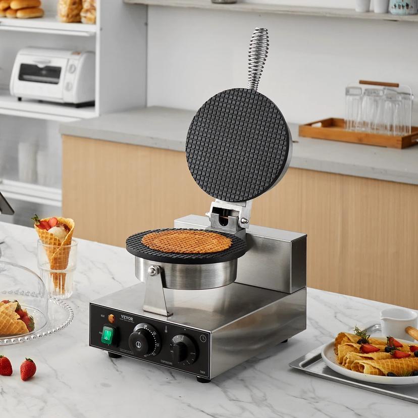 Single Plate Cone Waffle Machine